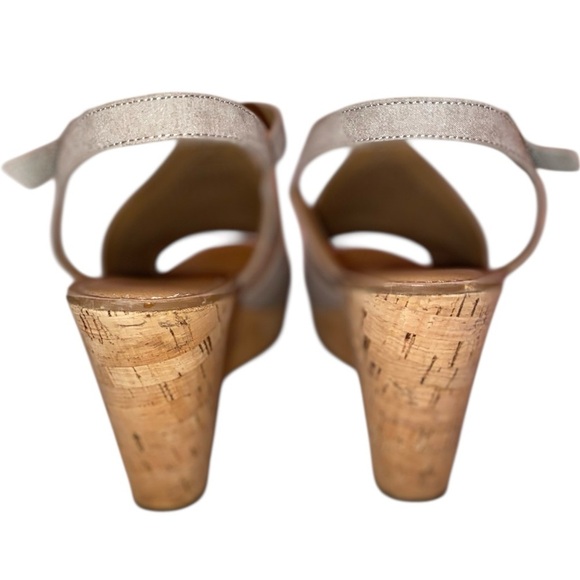FRANCO SARTO Canyon Taupe Synthetic Wedge Cork Heel Size 11M - Picture 5 of 7